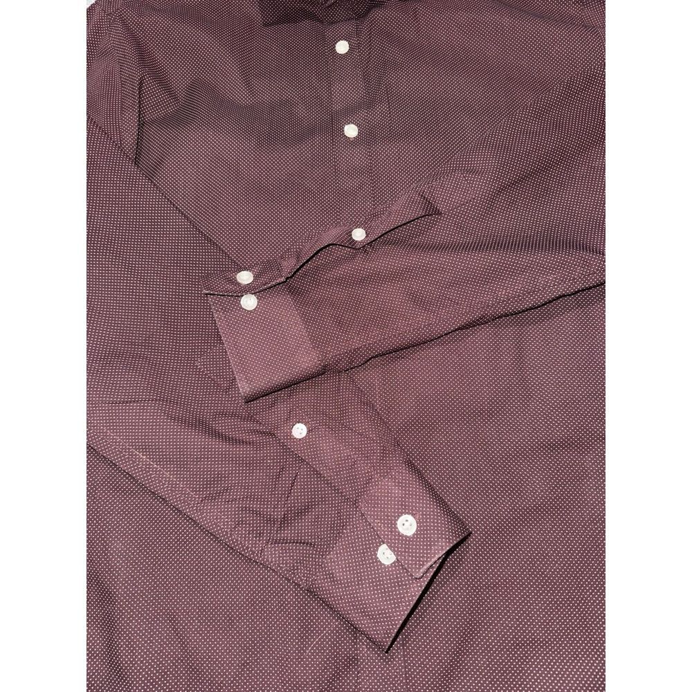 Michael Kors Medium Polka Dot Burgundy Slim Fit Long Sleeve Button Down Collared - Picture 6 of 10
